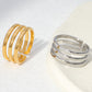 Fashion geometric stainless steel plating open ring